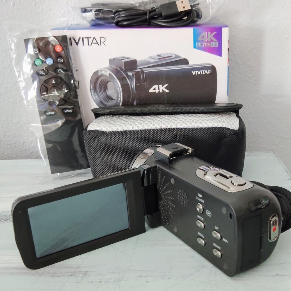 Vivitar 4k Black Digital Camcorder Built in Wifi  3 inch touch screen